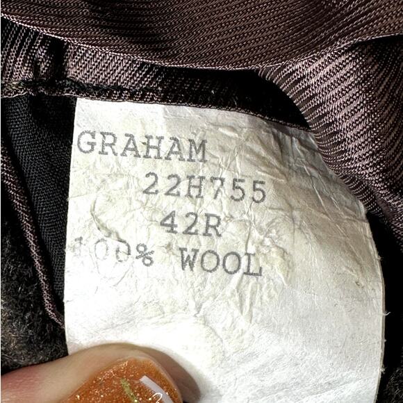 IKE Behar 100% Wool Charcoal Espresso Plaid Made in Canada Men's Coat Size 42 R - Picture 10 of 10